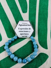 Cargar imagen en el visor de la galería, Pulsera Elástica Aguamarina 8 mm
