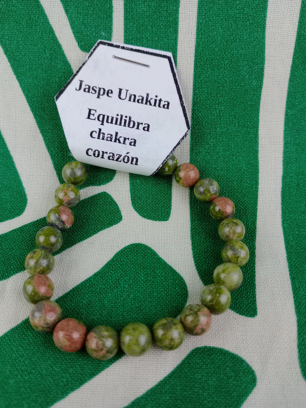 Pulsera Elástica Jaspe Unakita 8 mm