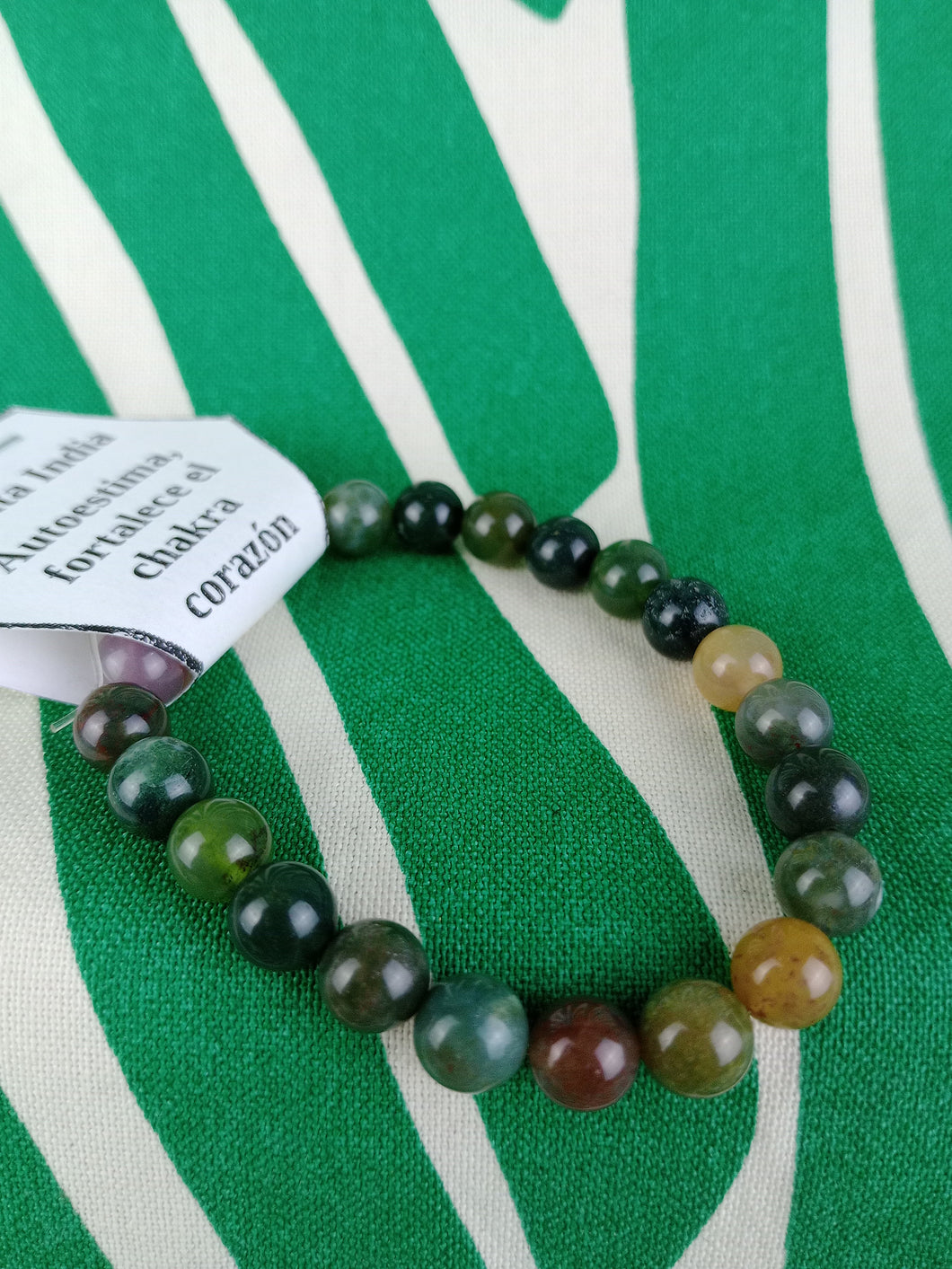 ﻿Pulsera Elástica Ágata India 8 mm