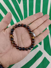 Cargar imagen en el visor de la galería, Pulsera de Ojo de Tigre Tricolor 8 mm
