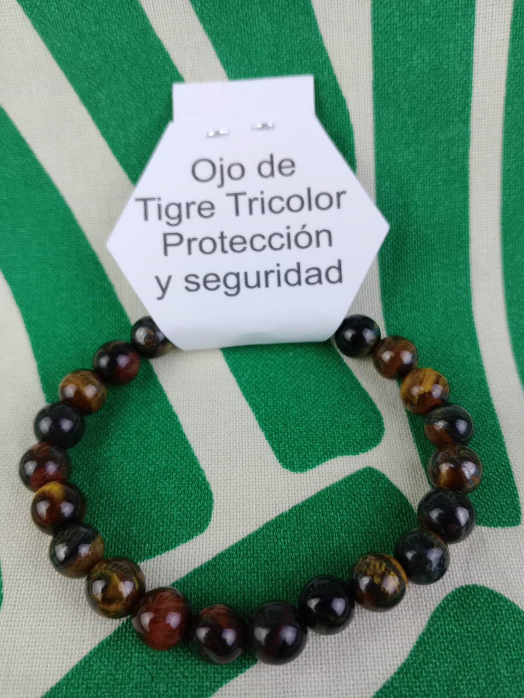 Pulsera de Ojo de Tigre Tricolor 8 mm