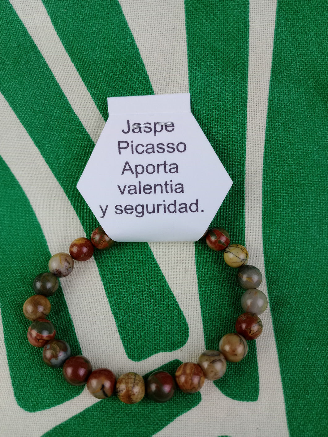 Pulsera Elástica Jaspe Picasso 8 mm