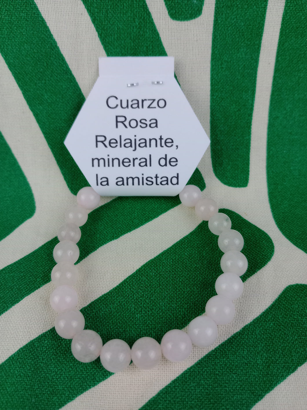 Pulsera Elástica Cuarzo Rosa 8 mm