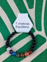 Cargar imagen en el visor de la galería, Pulsera 7 chakras 8 mm Negro Mate
