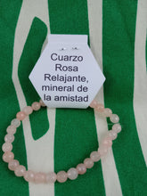 Cargar imagen en el visor de la galería, Pulsera Cuarzo Rosa 6 mm Facetada
