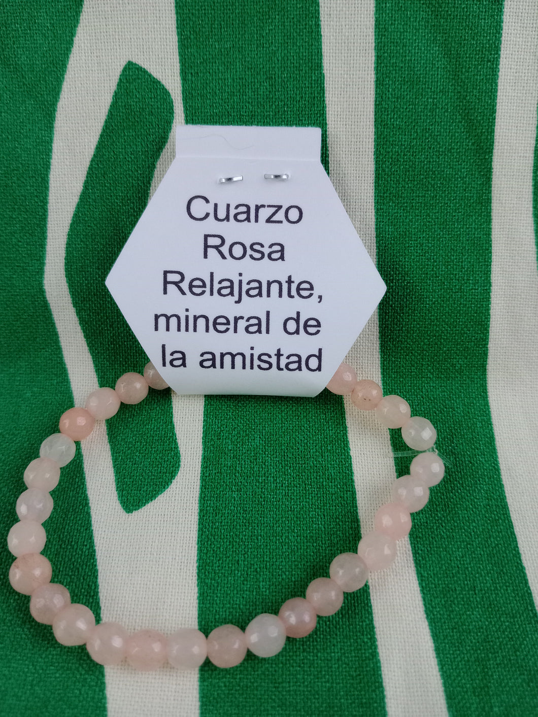 Pulsera Cuarzo Rosa 6 mm Facetada