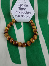 Cargar imagen en el visor de la galería, Pulsera Ojo de Tigre Dorado 8 mm
