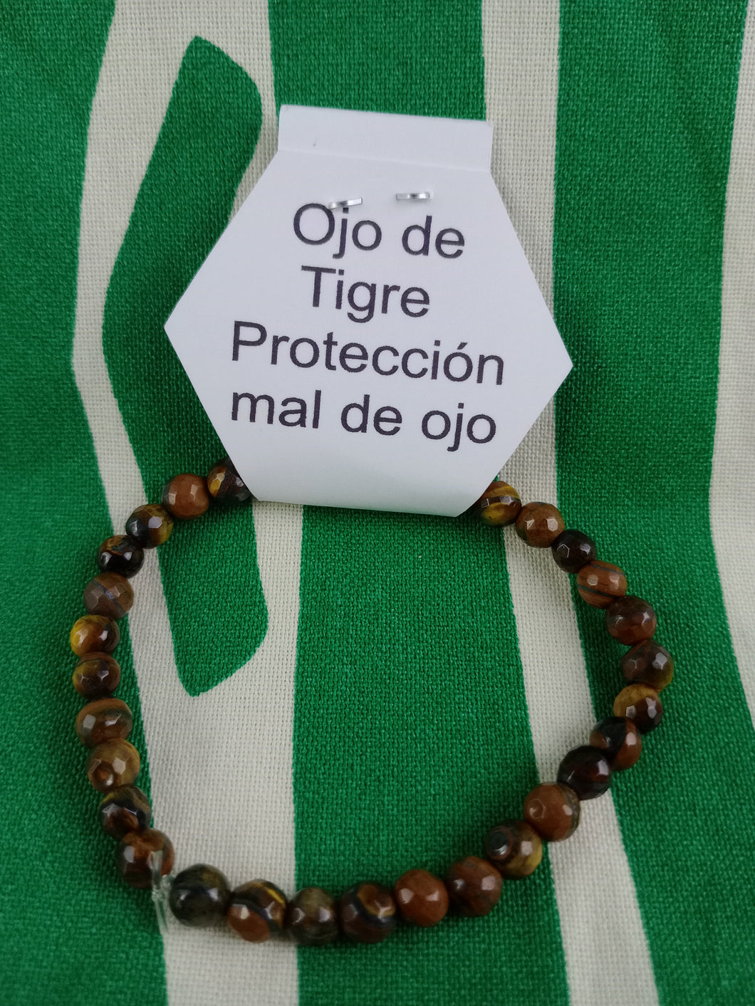 Pulsera Ojo de Tigre 6 mm Facetada