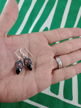 Cargar imagen en el visor de la galería, Pendientes Obsidiana Plata Estilo Etnico
