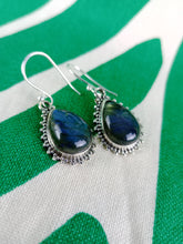 Cargar imagen en el visor de la galería, Pendientes Labradorita Lagrima Plata
