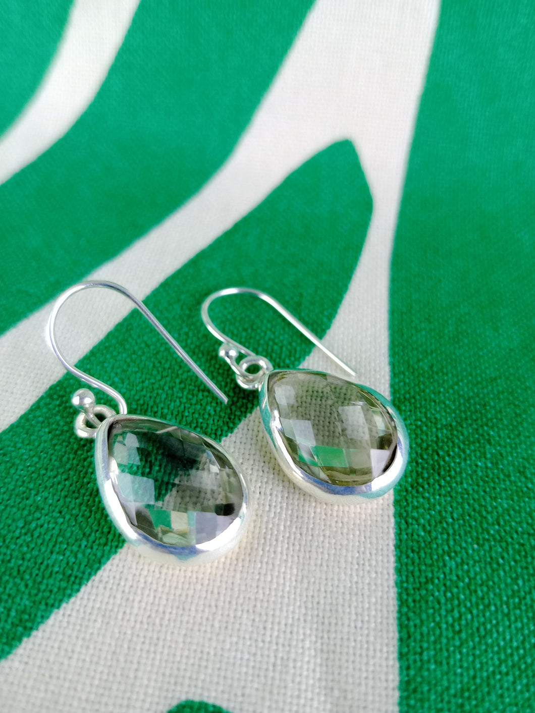 Pendientes Cuarzo Citrino Lagrima Plata