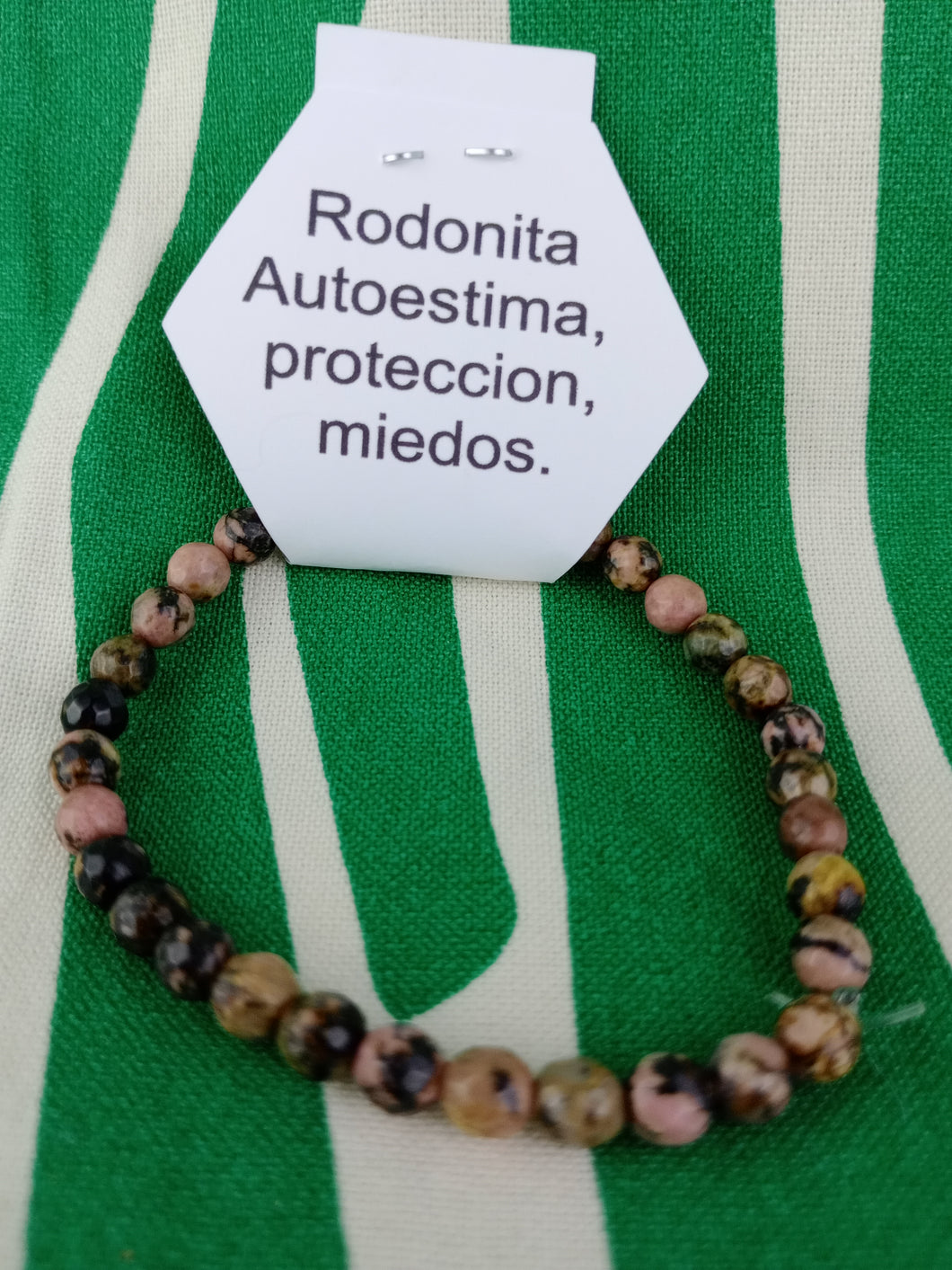 Pulsera Rodonita 6 mm Facetada