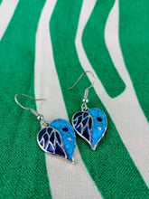 Cargar imagen en el visor de la galería, Pendientes Gaudi Hojas Azules Bicolor
