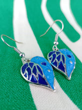 Cargar imagen en el visor de la galería, Pendientes Gaudi Hojas Azules Bicolor
