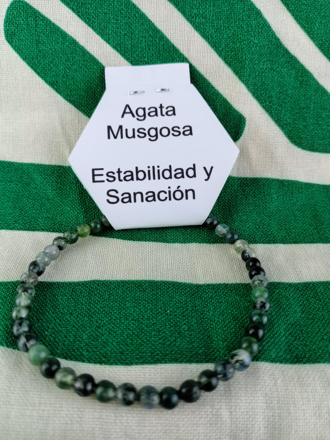 Pulsera Agata Musgosa 4 mm