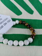 Cargar imagen en el visor de la galería, Pulsera Ojo de Tigre  + Howlita 8 mm
