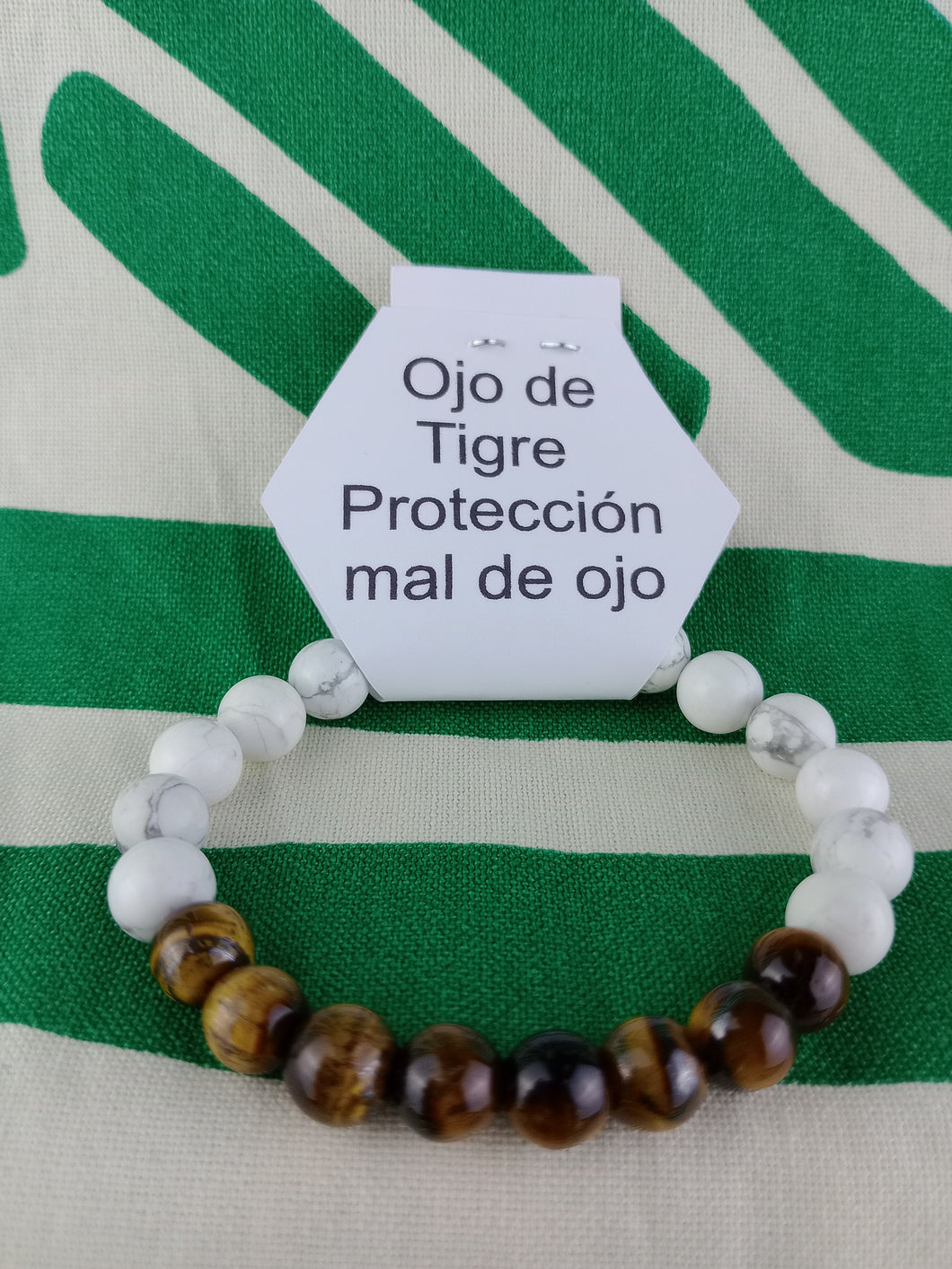 Pulsera Ojo de Tigre  + Howlita 8 mm