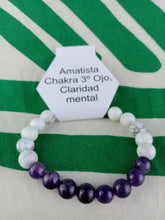 Cargar imagen en el visor de la galería, Pulsera Amatista + Howlita 8 mm
