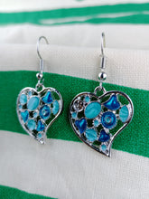 Cargar imagen en el visor de la galería, Pendientes Corazones Esmaltados Verdes
