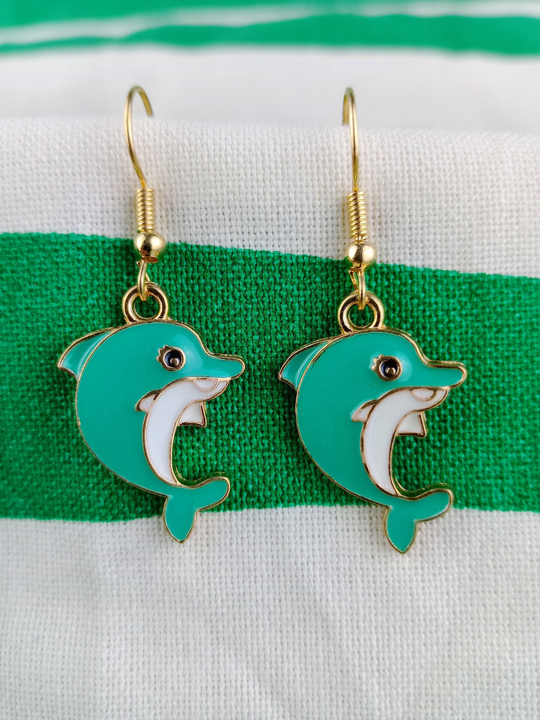 Pendientes Delfin Color Verde