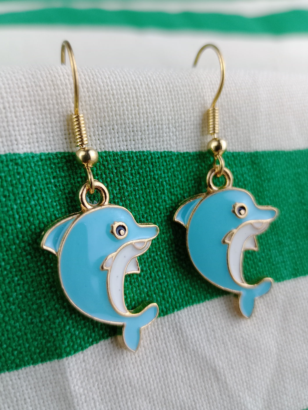 Pendientes Delfin Color Azul