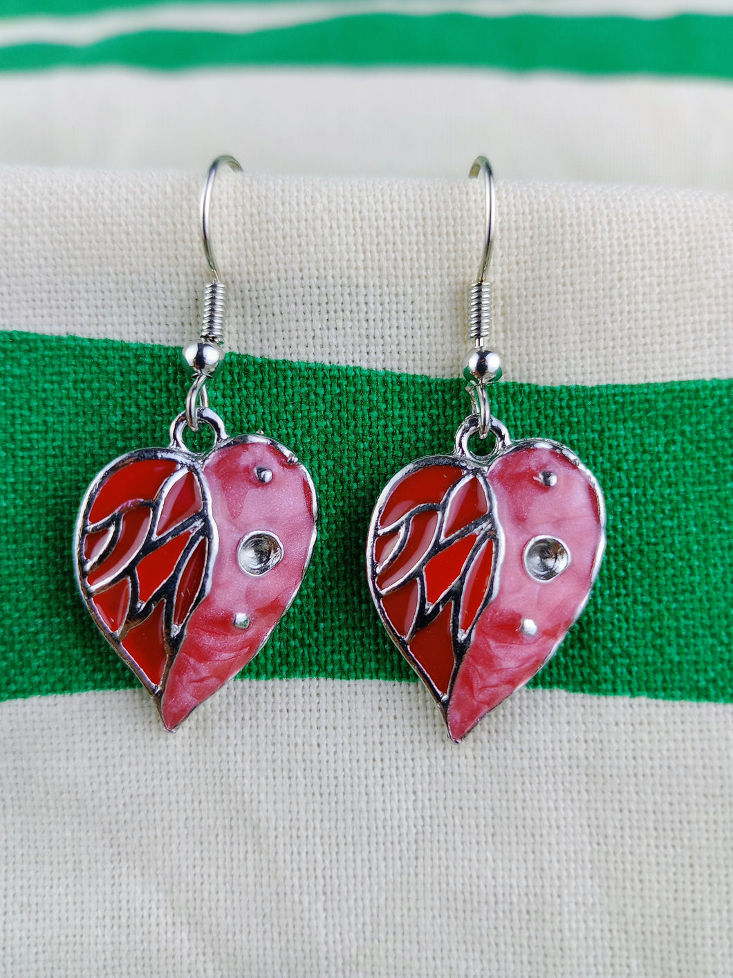 Pendientes Gaudi Hojas Rojas Bicolor