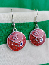 Cargar imagen en el visor de la galería, Pendientes Gaudi Circulo Rojos Tricolor
