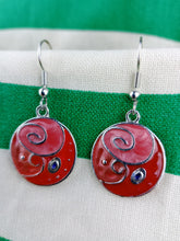 Cargar imagen en el visor de la galería, Pendientes Gaudi Circulo Rojos Tricolor
