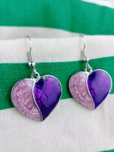 Cargar imagen en el visor de la galería, Pendientes Gaudi Corazones Morados
