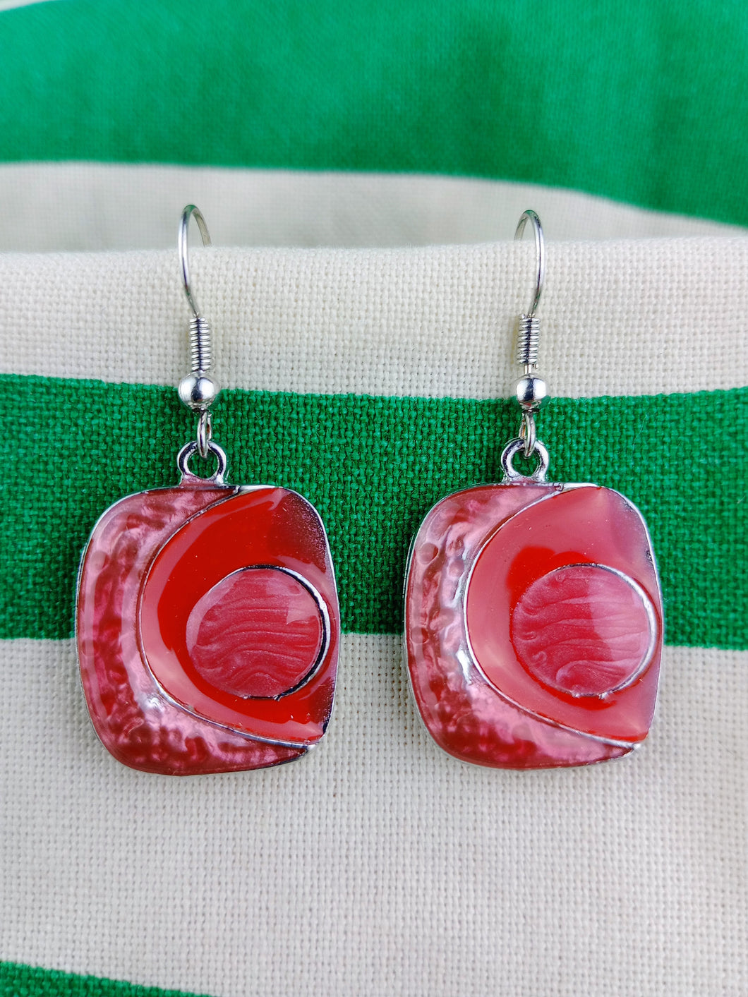 Pendientes Gaudi Cuadrados Rojos