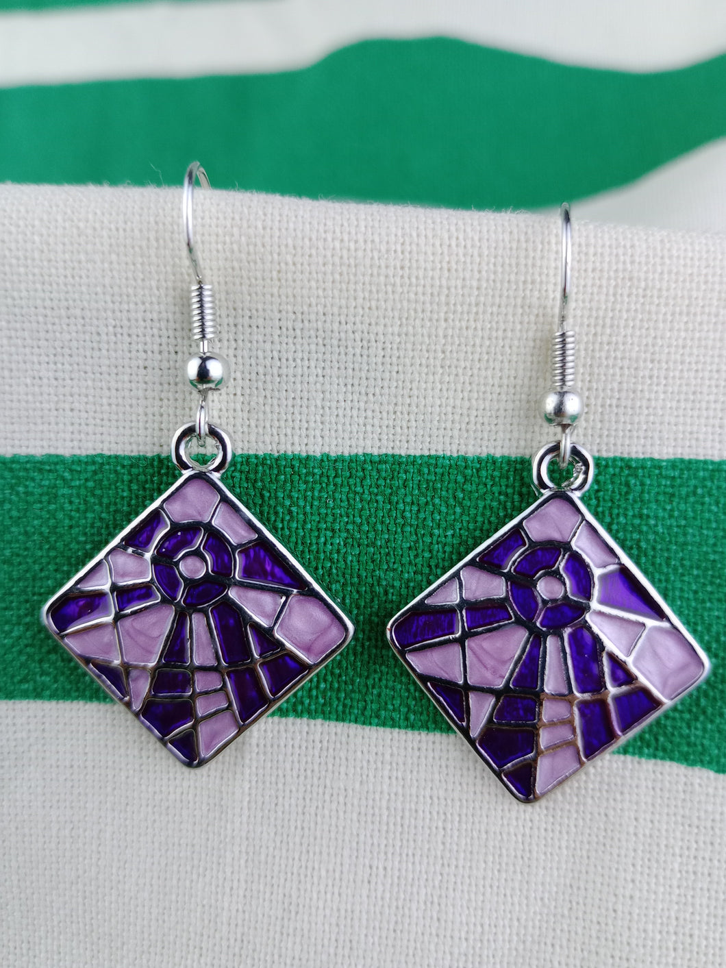 Pendientes Gaudi Rombos Morados