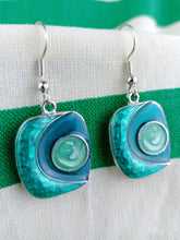 Cargar imagen en el visor de la galería, Pendientes Gaudi Cuadrados Verdes
