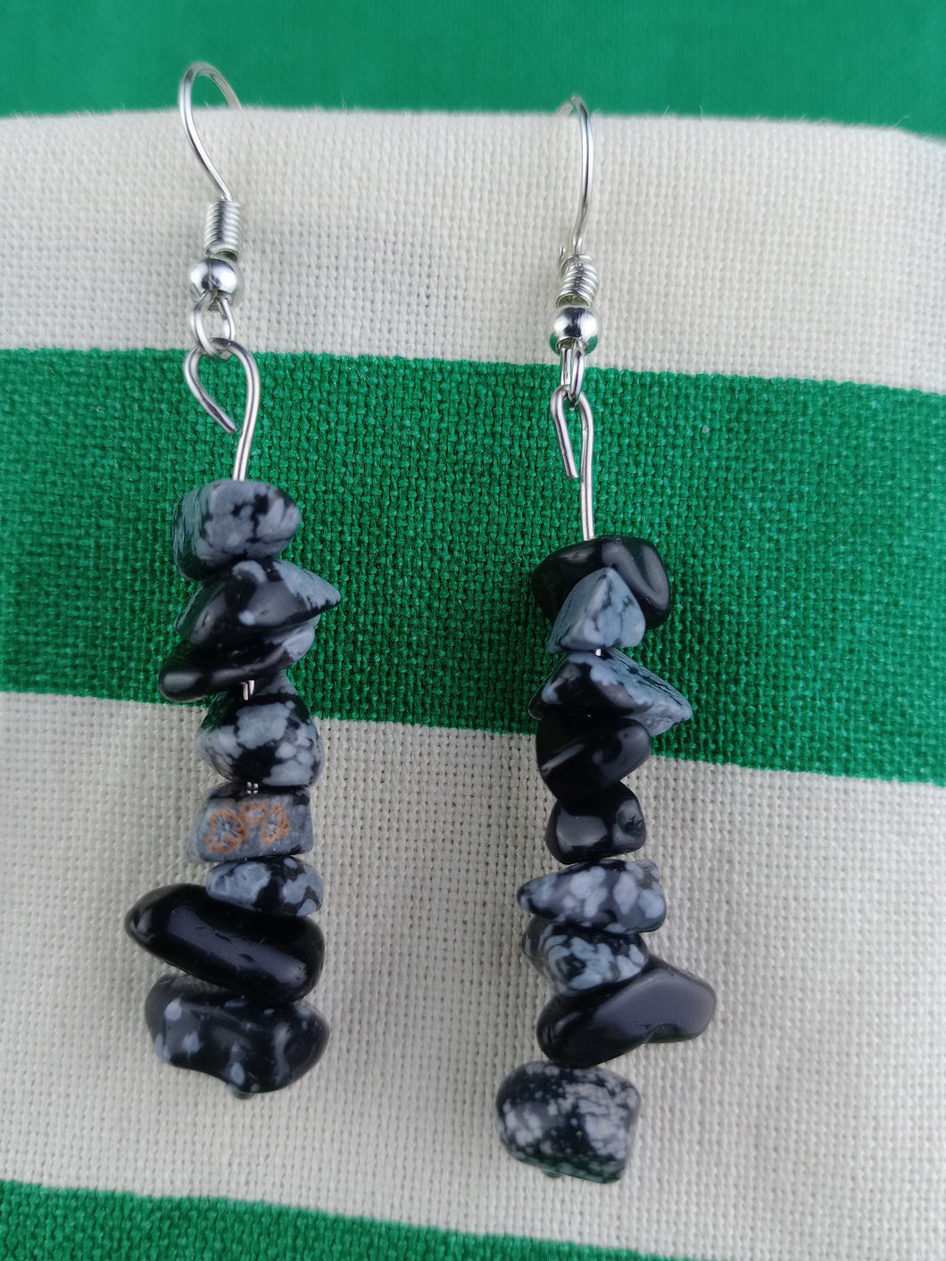 Pendientes Obsidiana Nevada  Chips