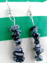 Cargar imagen en el visor de la galería, Pendientes Obsidiana Nevada  Chips
