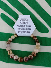 Cargar imagen en el visor de la galería, Pulsera Elástica Jaspe Cebra Australiano 8 mm
