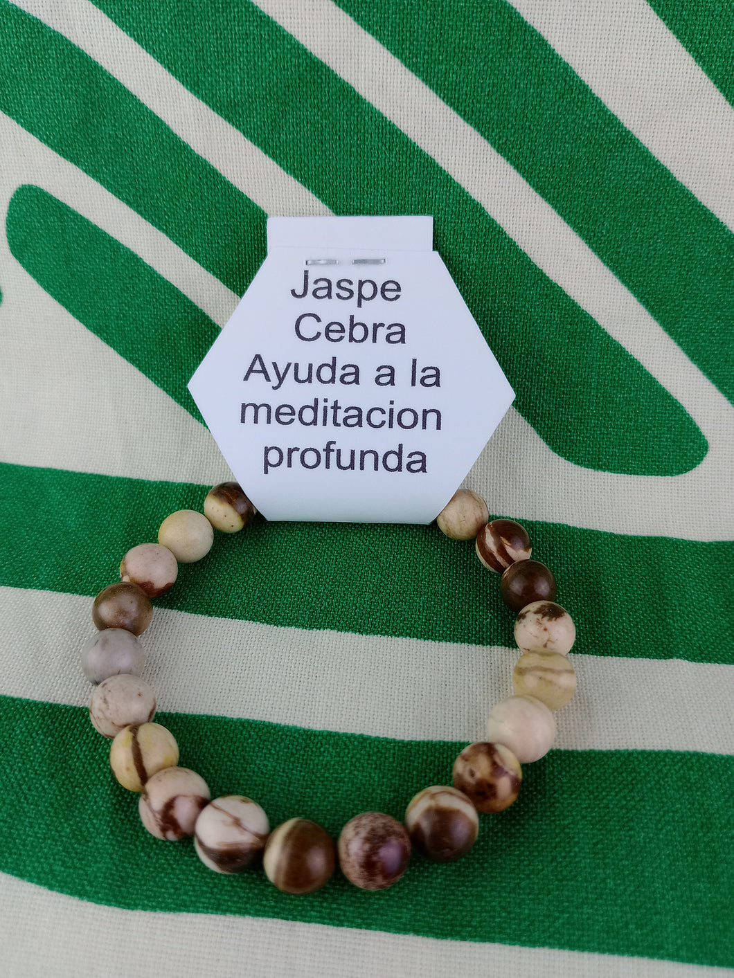 Pulsera Elástica Jaspe Cebra Australiano 8 mm