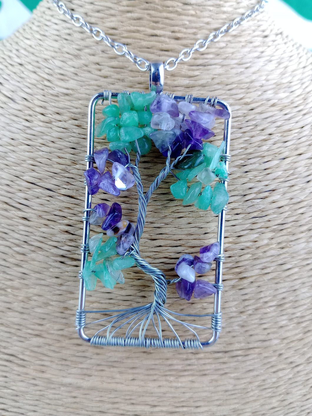 Colgante Arbol de Amatista y Aventurina