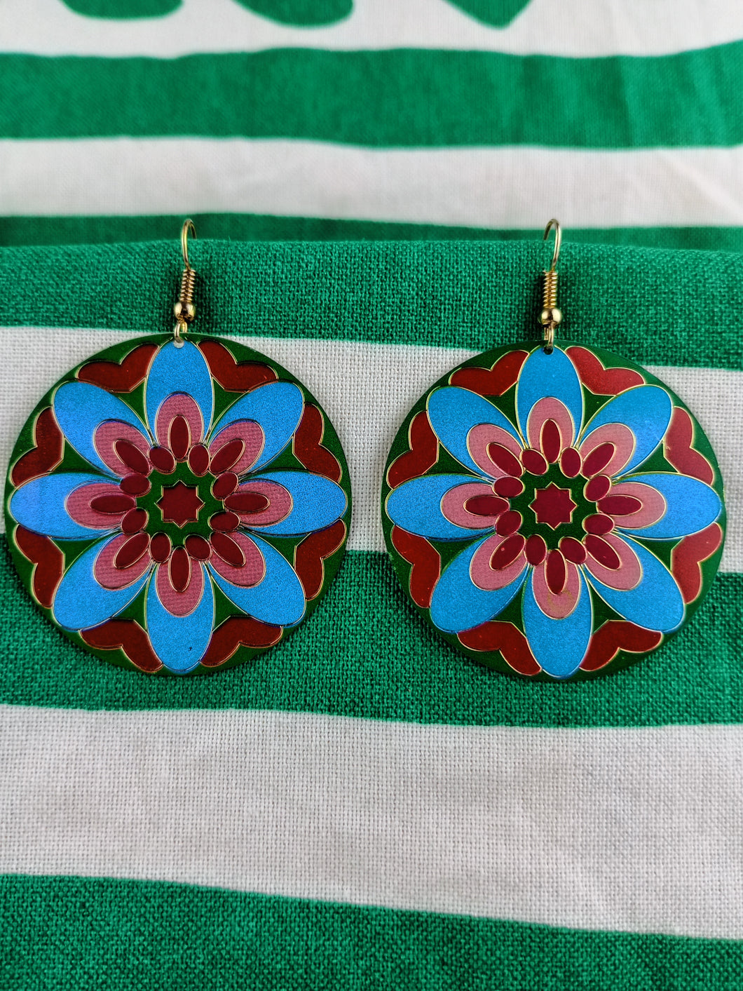 Pendientes Mandala Azul (Muy ligeros)