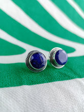 Cargar imagen en el visor de la galería, Pendientes Pin Zafiro Plata Mod 1
