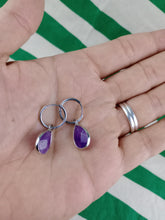 Cargar imagen en el visor de la galería, Pendientes Amatista Aro de Acero inoxidable Mod 1
