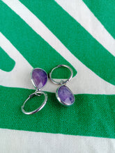 Cargar imagen en el visor de la galería, Pendientes Amatista Aro de Acero inoxidable Mod 2
