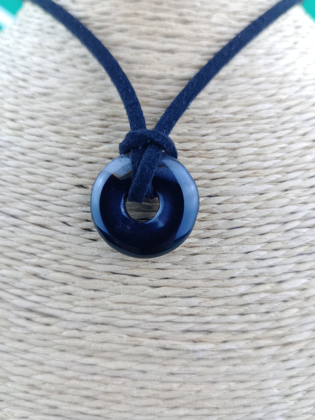 Colgante Mini Donut Agata Negra
