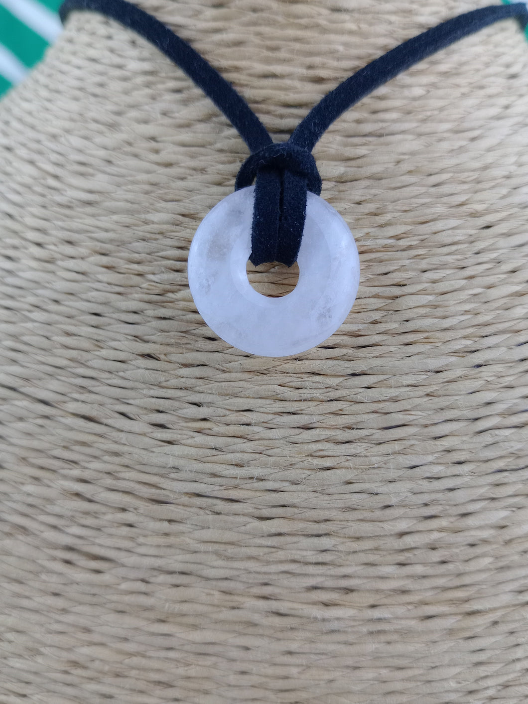 Colgante Mini Donut Cuarzo Rosa