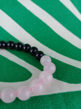 Cargar imagen en el visor de la galería, Pulsera Cuarzo Rosa + Obsidiana negra

