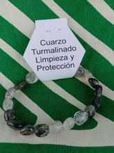Cargar imagen en el visor de la galería, Pulsera Elástica Cuarzo Turmalinado Nuggets
