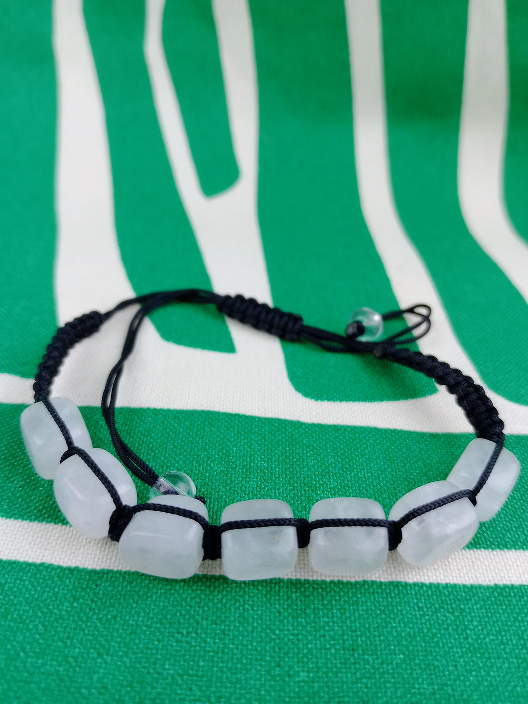 Pulsera Macrame Rodado Cuarzo Cristal