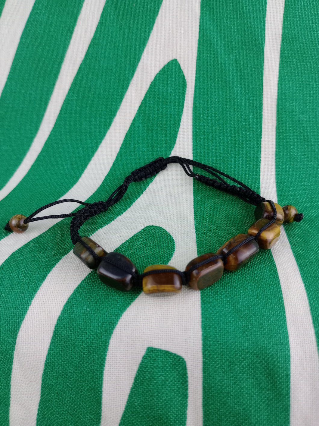 Pulsera Macrame Rodado de Ojo de Tigre