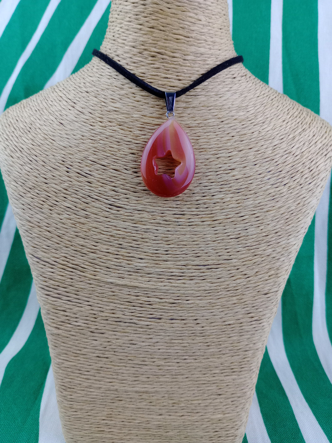 Colgante Carneola Lagrima con Estella Mod 1