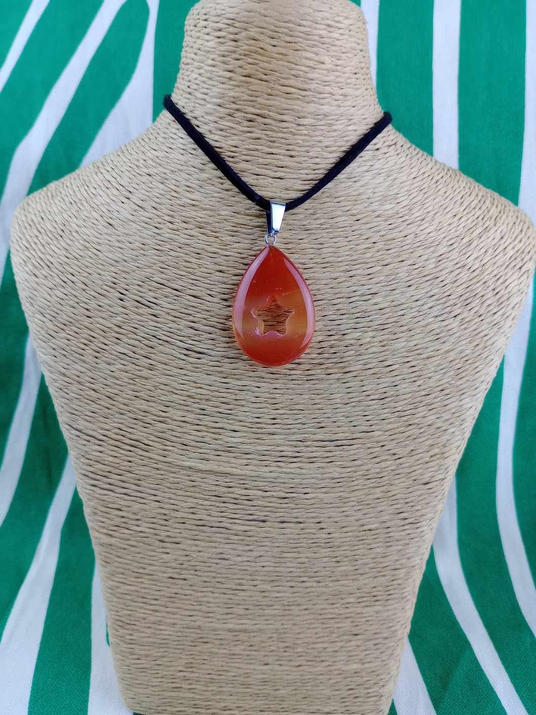 Colgante Carneola Lagrima con Estella Mod 2