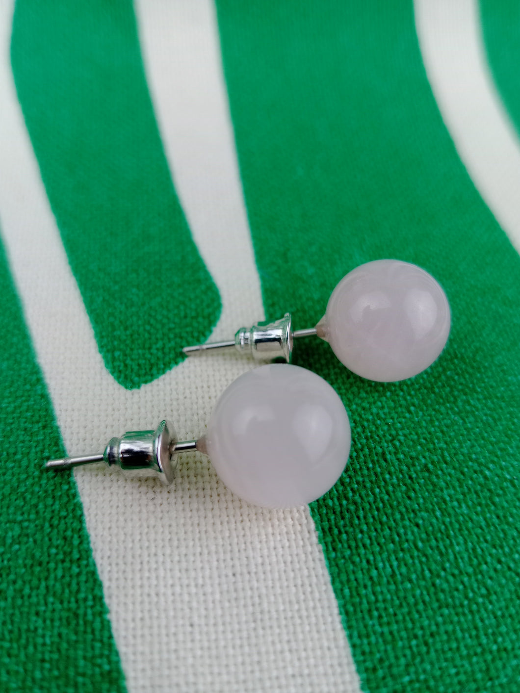 Pendientes Pin Cuarzo Rosa 10 mm